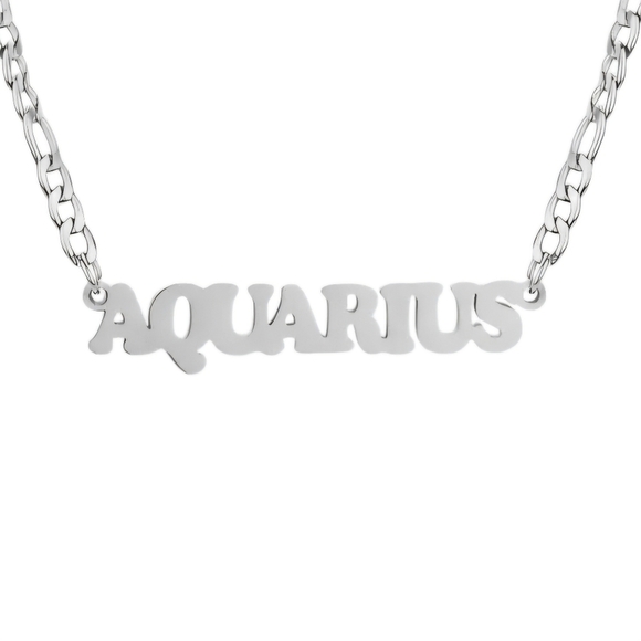 Aquarius Necklace Zodiac Stainless Steel - Picture 1 of 6